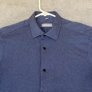 Ash & Erie Nicestuff Shirt Mens M Slim Blue Short Sleeve Button Down Soft Cotton